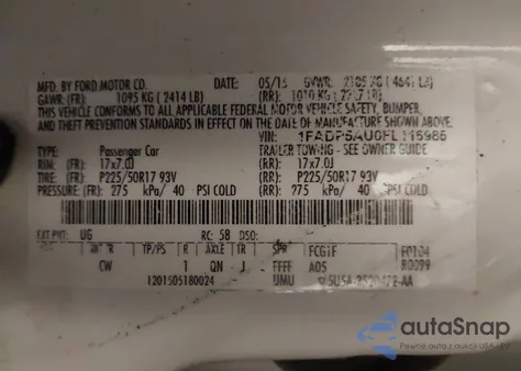 2015 Ford C-Max Hybrid Se z USA, uszkodzony, nr VIN 1FADP5AU0FL116985